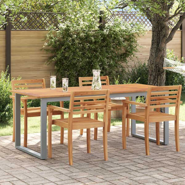 vidaXL Table de jardin et pieds en forme de U 200x90x75 cm bois acacia