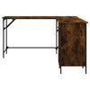 vidaXL Bureau chêne fumé 141x141x75 cm bois d'ingénierie