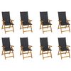 vidaXL Chaises pliables de jardin avec coussins lot de 8 Bois d'acacia