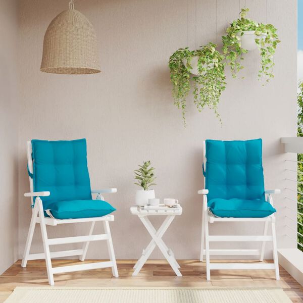 vidaXL Coussins de chaise &agrave; dossier bas lot de 2 bleu clair