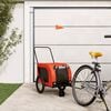 vidaXL Remorque de v&eacute;lo pour animaux de compagnie orange et noir