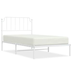 vidaXL Cadre de lit métal sans matelas et tête de lit blanc 100x190 cm