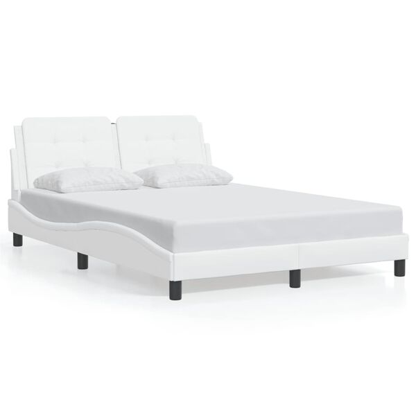vidaXL Cadre de lit sans matelas Zadar blanc 137x190 cm similicuir