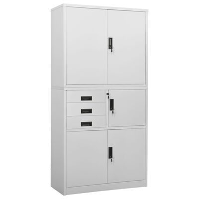 vidaXL Armoire de bureau Gris clair 90x40x180 cm Acier