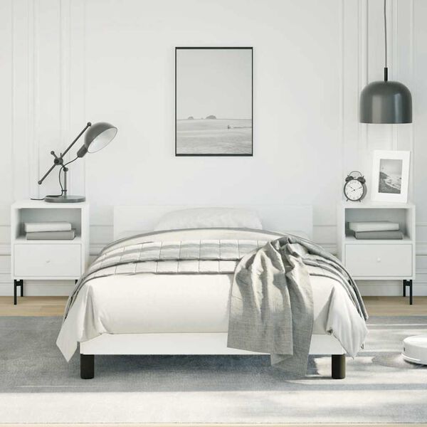 vidaXL Cadre de lit sans matelas blanc double similicuir
