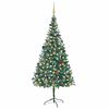 vidaXL Arbre de No&euml;l artificiel pr&eacute;-&eacute;clair&eacute;/boules pommes de pin 210cm