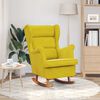 vidaXL Fauteuil &agrave; bascule &agrave; oreilles en velours jaune bois massif