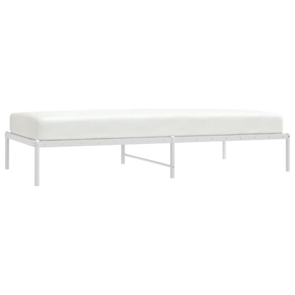 vidaXL Cadre de lit m&eacute;tal sans matelas blanc 100x200 cm