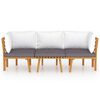 vidaXL Salon de jardin 3 pcs avec coussins Bois d'acacia massif