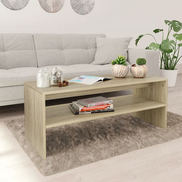 vidaXL Table basse Ch&ecirc;ne sonoma 100x40x40 cm Bois d'ing&eacute;nierie