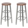 vidaXL Tabourets de bar lot de 4 argent&eacute; et marron MDF