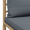 vidaXL Canapé de milieu de jardin avec coussins gris foncé Bambou