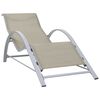 vidaXL Chaise longue textilène et aluminium crème