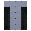vidaXL Armoire modulaire 14 compartiments Noir et blanc 37x146x180,5cm