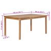 vidaXL Table de jardin 150x90x77 cm Bois de teck solide