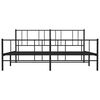 vidaXL Cadre de lit m&eacute;tal sans matelas avec pied de lit noir 183x213cm