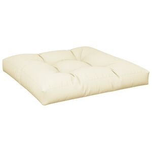 vidaXL Coussin de palette cr&egrave;me 70x70x12 cm tissu