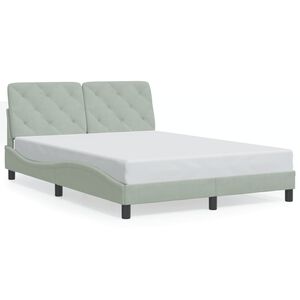 vidaXL Cadre de lit sans matelas gris clair 137x190 cm velours
