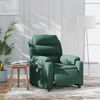 vidaXL Fauteuil inclinable de massage &eacute;lectrique vert fonc&eacute; velours