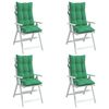 vidaXL Coussins de chaise &agrave; dossier haut lot de 4 vert tissu oxford