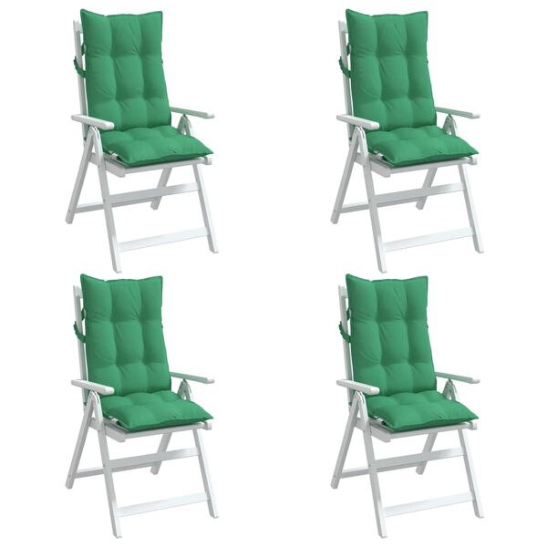 vidaXL Coussins de chaise &agrave; dossier haut lot de 4 vert tissu oxford