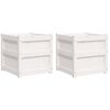 vidaXL Jardini&egrave;res 2 pcs blanc bois de pin massif