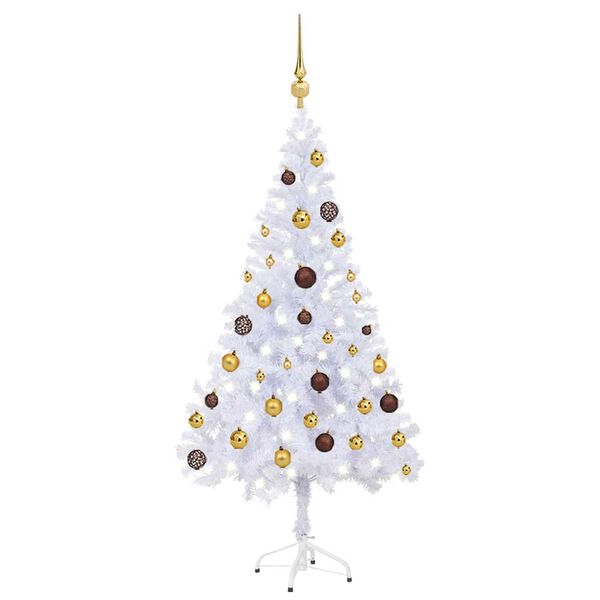 vidaXL Arbre de No&euml;l artificiel pr&eacute;-&eacute;clair&eacute;/boules 120 cm 230 branches