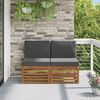 vidaXL 2 Pi&egrave;ce Sofa de milieu ext&eacute;rieur Bois d'Acacia Massif Naturel