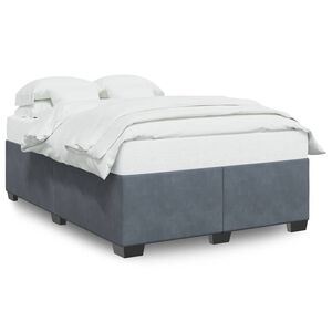 vidaXL Cadre de lit sans matelas gris fonc&eacute; velours
