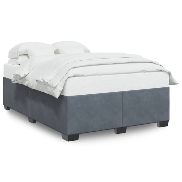 vidaXL Cadre de lit sans matelas gris fonc&eacute; velours