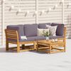 vidaXL Salon de jardin 3 pcs avec coussins bois massif d'acacia
