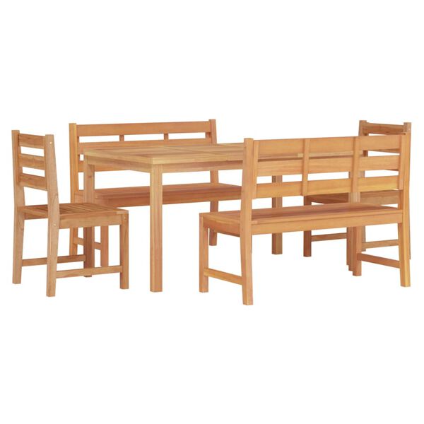 vidaXL Ensemble &agrave; manger de jardin 5pcs Bois de teck massif