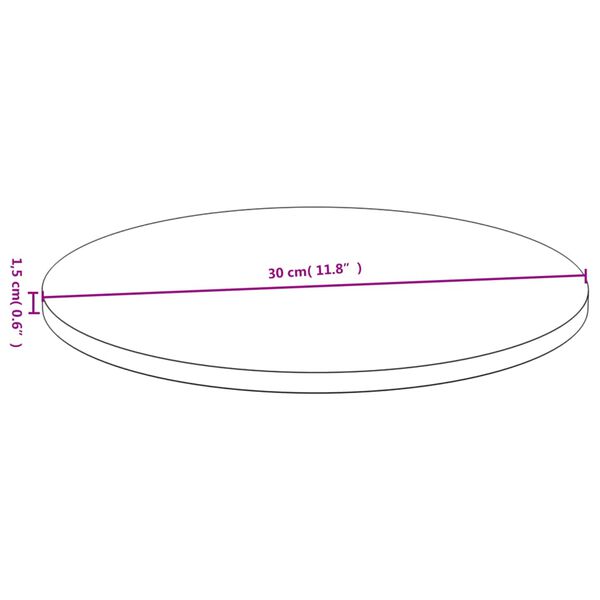 vidaXL Dessus de table &Oslash;30x1,5 cm bambou