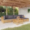 vidaXL Salon de jardin 6 pcs avec coussins Bois de teck solide