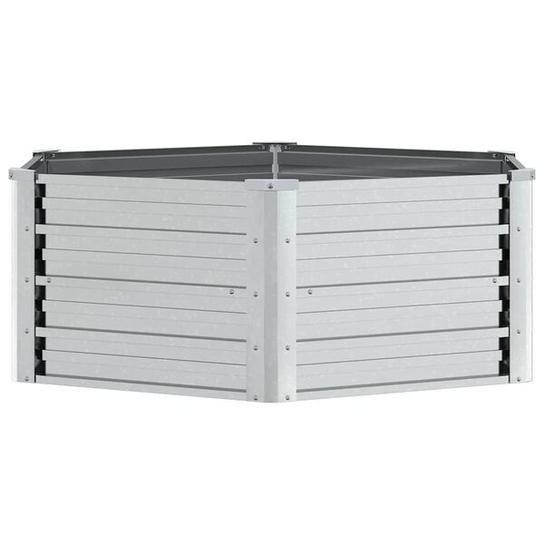 vidaXL Lit sur&eacute;lev&eacute; de jardin 129x45 cm Acier galvanis&eacute; Argent&eacute;