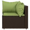 vidaXL Salon de jardin 4 pcs avec coussins Marron R&eacute;sine tress&eacute;e