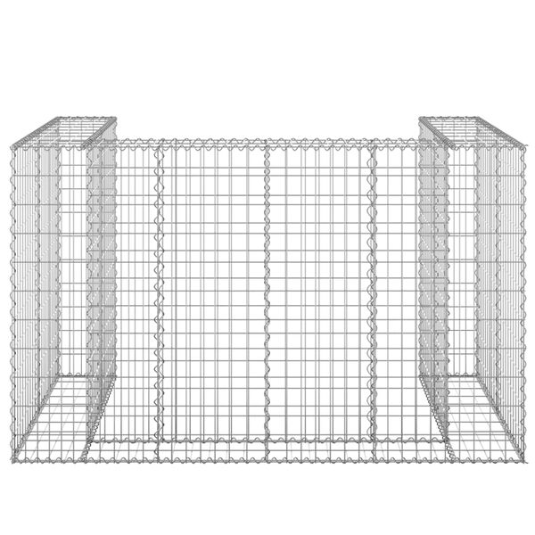 vidaXL Mur en gabion pour poubelles Acier galvanis&eacute; 180x100x110 cm