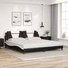 vidaXL Cadre de lit Viana avec LED sans matelas noir blanc 193x203 cm