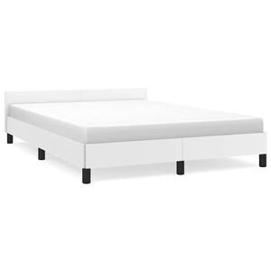 vidaXL Cadre de lit sans matelas blanc similicuir