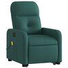 vidaXL Fauteuil inclinable de massage électrique vert foncé tissu