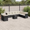 vidaXL Salon de jardin 11 pcs avec coussins noir r&eacute;sine tress&eacute;e