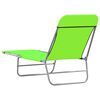 vidaXL Chaises longues pliables lot de 2 Acier et tissu Vert