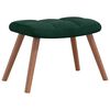 vidaXL Chaise de relaxation avec repose-pied Vert fonc&eacute; Velours