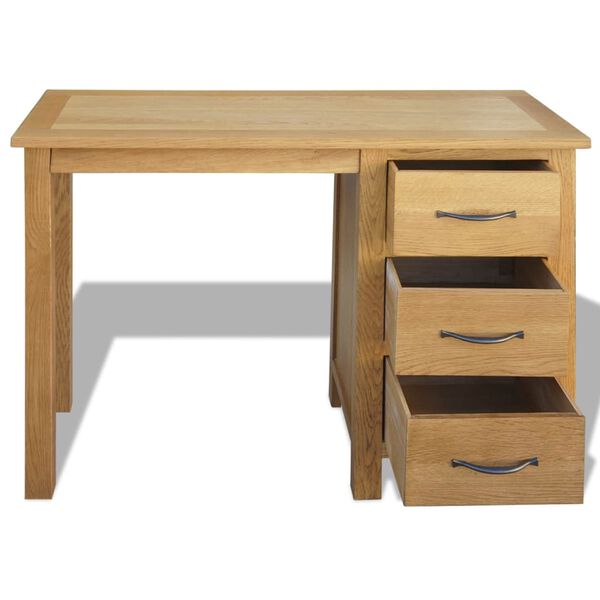 vidaXL Bureau avec 3 tiroirs 106 x 40 x 75 cm Bois de ch&ecirc;ne massif