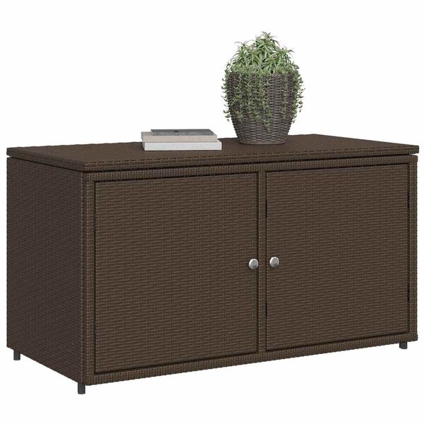 vidaXL Armoire de rangement jardin marron 110x55x60,5cm résine tressée
