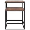 vidaXL Ensemble de table basse 2 pcs Bois d'ing&eacute;nierie et m&eacute;tal
