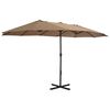 vidaXL Parasol d'ext&eacute;rieur et poteau en aluminium 460x270 cm taupe
