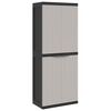 vidaXL Armoire de rangement d'ext&eacute;rieur gris et noir 65x37x165 cm PP