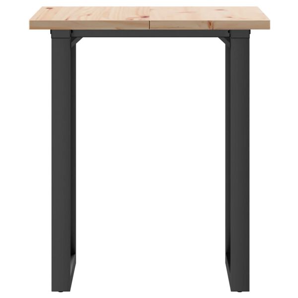 vidaXL Table à manger cadre en O 70x70x75,5cm bois de pin massif acier