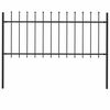 vidaXL Clôture de jardin avec dessus en forme de lance en acier 181 x 80 cm Noir